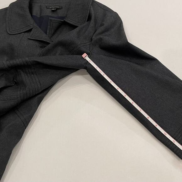 Semantiks Denim Look Dark Rinse 3/4 Sleeve Blazer / Jacket Cropped / Size 10 - Picture 13 of 14